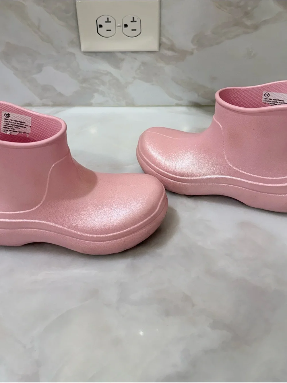 Kids Pink Rain Boots - Lightweight Waterproof Slip-On